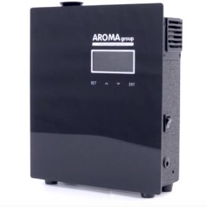 AROMAgroup Shop 300

напряжение сети 220 В; 
габариты 200*300*70 мм; 
вес 2,8 кг; 
сенсорный экран; 
картридж – 150мл 

Устанавливается в любом удобном месте на пол или крепится к стене (крепеж в комплекте). Возможно подключение аппарата к приточной системе вентиляции c максимальной производительностью до 2500 м3/ч Программируется на точное время включения и выключения аппарата, по дням недели, до 5 интервалов работы внутри дня. Регулируется интенсивность подачи аромата. Расходный материал – картридж с ароматической жидкостью 150мл.
 Средний расход 2 мес.