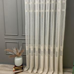 Тюль под лён с полосками