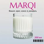 Свеча ароматическая MARQI с запахом "Вишня, ирис, кокос и миндаль" из кокосово-соевого воска с хлопк MARQI marqi-st01-вишня-миндаль