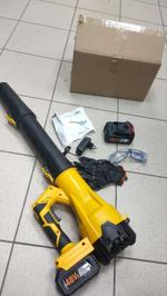 Воздуходувка аккумуляторная мощная желтая 1001018