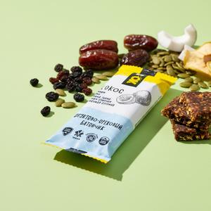 Фруктово-ореховые батончики BeOK ТМ BIO Elite Кокос. Вес 30г.