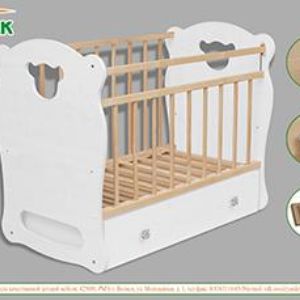детская кроватка VDK-Orso. Механизм опускания, 2 уровня ложа, поперечный маятник с вместительным  ящиком для вещей

