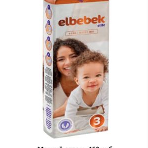 Elbebek Детские подгузники для новорожденных ELBEBEK MIDI (4-9кг) памперсы 3 раз-р ночные 36шт комплект