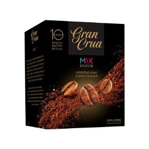 Coffee &#34;Gran Crua&#34;  Mix (классический,ирландский крем,апельсин,амаретто)        
1 упаковка - 10 пакетиков