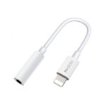 Yesido YAU31 Переходник для наушников Lightning -Jack 3.5mm, нейлон, белый