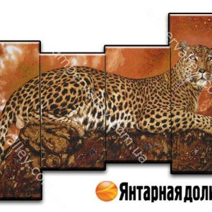 Модульная картина из янтаря. Модульная картина &#34;Леопард&#34;

Под заказ можно сделать любой размер!