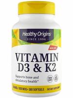 Healthy Origins D3 50 mcg & K2 200 mcg  60 капсул