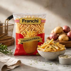 Franchi 10*10 Картофель фри — продукт глубокой заморозки, предназначенный для ресторанов, фастфуда и доставки. Обеспечивает стабильный результат при приготовлении.