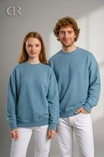 Свитшот оверсайз унисекс DR Smoke, базовый свитшот мужской и женский, плотный премиум футер 3-нитка пенье, хлопок, толстовка без капюшона, лимитированная серия