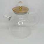 RA-6379 Чайник стекло с крышкой из бамбука со стеклянным шариком 1,5 л. RA-6379