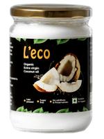 МАСЛО КОКОСОВОЕ ХОЛОДНОГО ОТЖИМА "L'ECO" 500МЛ В СТЕКЛЯННОЙ БАНКЕ LECO