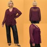 Полупрозрачная блуза Burgundy с изысканными рюшами