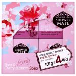 Мыло Shower Mate Роза и вишневый цвет Мыло 100г х 4 шт. 870112