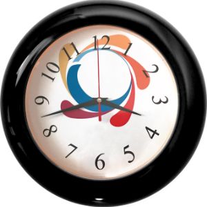 Настенные часы 30см с логотипом или под полиграфическую вставку. Черные