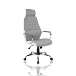 Кресло SINGLE (9341Grey/Wh) ткань/кожзам, серый/белый 9341GR/W