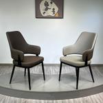 Стул для обеденного стола Yi Fanke 277 темно-коричневый, бежево-серый