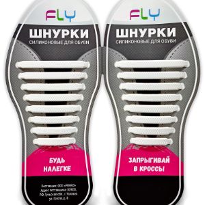 Шнурки для обуви силиконовые Fly. Цвет: белый