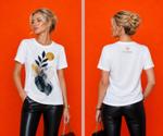 Футболка BOSSERA LUXELLE с ботаническим дизайном из хлопка с эластаном