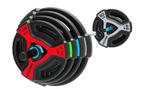 Livepro Studio Chrome Barbell Set 20 Kg Set, 1 Barbell, 2 x 5kg, 2 x 2.5kg, 2 x 1.25kg Weight Plates, Polyurethane Plates, Anti-Drop Design, Color Coded, Home and Studio Fitness | LP8032 250458