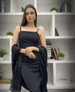 Платье черное на бретельках