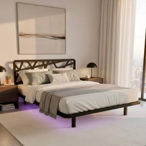 Кровать из металлокаркаса, тип кровати "парящая" данный эффект парения достигается с помощью смещения опор кровати к центру кровати, но без ущерба к её устойчивости! у данной модели полностью отсутствует шат, за счет надежного болтового соединения, за счёт своей конструкции выдерживает нагрузку до 2 тонн. Высота кровати, форма и вид спинки, цвет меняется по желанию заказчика, так же кровать может комплектоваться подсветкой, тип краски порошковая.