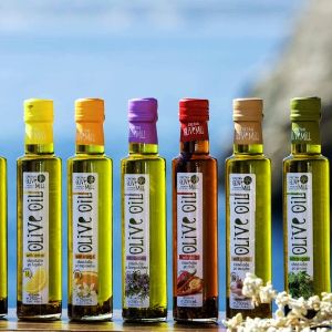 Натуральное греческое оливковое масло Extra Virgin с различными добавками производства Almpantakis S.A. — CRETAN MILL (остров Крит)