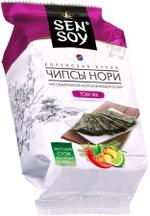 Чипсы Нори из морской капусты Tom Yum пак. 4,5гр. 18 шт. "Sen Soy"