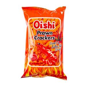 Чипсы креветочные «OISHI» остро-сладкие 60г. Главное отличие наших чипсов, это единственные чипсы в составе которых мясо натуральной креветки