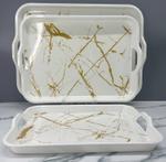 RA-4139 Поднос пластик "Белый мрамор" 37х28 см RA-4139