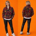 Премиальный У нисекс Свитшот из Флиса с Воротником на Молнии Signature Ethnic Pattern