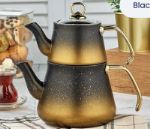 Black-Gold XL Granite Alya Teapot Set