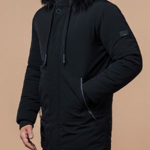 Braggart &#34;Black Diamond&#34; ЧЕРНАЯ ПАРКА СТИЛЬНОГО ПОШИВА МОДЕЛЬ 9985
