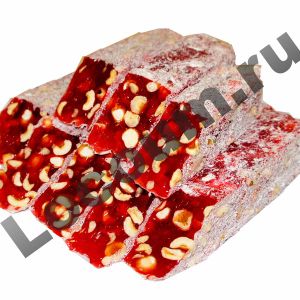 Лукум с двойным фундуком с ароматом розы. Рахат-лукум с фундуком и ароматом розы. 
Экзотическое мягкое лакомство далекого Востока с тонким ароматом розы и фундука.
Страна производитель: Турция