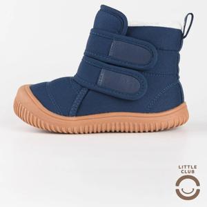 Детские демисезонные дутики Little Club, цвет тёмно-синий, замша, на липучках. Унисекс, лёгкая подошва, тёплая подкладка. Размеры 24–26.