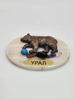 Магнит сувенирный с медведем из натуральных камней ma04