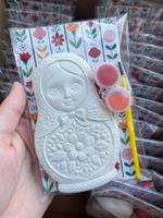 Гипсовые фигурки, раскраски для детей, матрешка