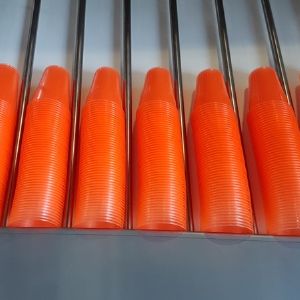 оранжевые одноразовые пластиковые стаканы 200 мл для горячих и холодных напитков Напра.рф