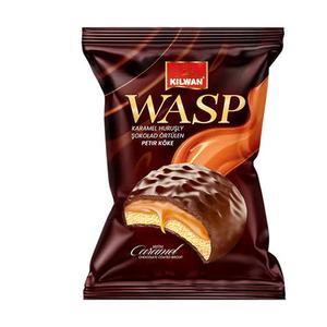 Wasp печенье покрытое шоколадом с карамельной начинкой