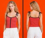 Scarlet Blossom Luxe Cotton Jersey Топ