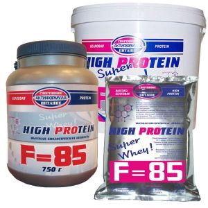 Протеин f85. F85 - специально разработанный HIGH PROTEIN, содержащий в своем составе 85% сывороточного белка с крайне высоким содержанием аминокислот, как заменимых так и незаменимых.