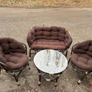 Комплект кофейный из искусственного ротанга "Багама" 3+1