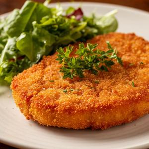 Шницель из мяса птицы  ( панировка Хрустящая курица) 320г.
Шницель свиной ( панировка Корнфлекс) 320г
Наггетсы из грудок птицы 400г.