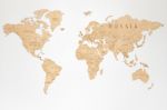 Декор "Карта мира на англ. языке" многоуровневый, натуральный, XXL 3198