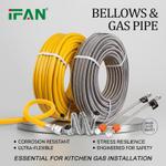 IFAN High Quality Stainless Steel Flexible Hose 1/2" 3/4" 30-100cm Bathroom Stainless Steel Corrugated Pipe pipe size