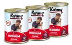 KARMY MEDIUM Junior Полнорационный консервированный корм для щенков средних пород с телятиной, 340 г.