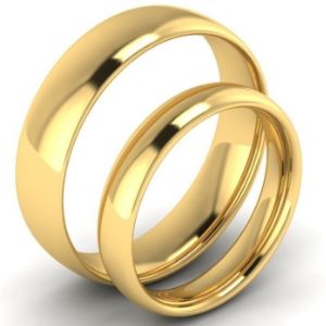 Классические обручальные кольца из ювелирной стали с золотым покрытием.