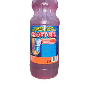 «KRAFTGEL»/ «КРАФТГЕЛЬ» СРЕДСТВО ДЛЯ ПРОЧИСТКИ
КАНАЛИЗАЦИОННЫХ ТРУБ
ПРИМЕНЕНИЕ: для устранения пробок и засоров в канализационных и сточных трубах, сифонов кухонных раковин, умывальников, ванн и унитазов.
300-350 гр средства залить в сливное отверстие и через 1 час промыть сильной струей воды, при необходимости обработку повторить
МЕРЫ ПРЕДОСТОРОЖНОСТИ: Осторожно! Содержит щелочь! При работе использовать резиновые перчатки. Использовать только по назначению. Избегать попадания в глаза! При попадании в глаза промыть их большим количеством воды. Не глотать! Беречь от детей! Хранить в плотно закрытой упаковке изготовителя. По мере использования или по истечении срока годности упаковку и средство утилизировать как бытовой отход.
СОСТАВ: вода, натр едкий, ПАВ, полимерный загуститель, краситель.
ДАТА ИЗГОТОВЛЕНИЯ: смотрите на упаковке
СРОК ГОДНОСТИ: 12 месяцев с даты изготовления.
УСЛОВИЯ ХРАНЕНИЯ: хранить в таре производителя в прохладном, темном месте, в вертикальном положении, не допуская проливов, при температуре не выше 30 С, отдельно от органических горючих продуктов, кислот.
ИЗГОТОВИТЕЛЬ: ООО «Химторг», Россия, 400031 Волгоградская область, г. Волгоград, проезд Бетонный, зд. 12
ТУ 20.41.