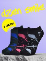 Носки женские/мужские короткие Dzen and Smile "Пятна Краски"