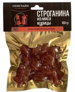 Строганина из курицы, в/у, 100гр, шт Снэк Лайн