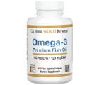 California Gold Nutrition омега-3, рыбий жир премиального качества, 180 мг, 100 капсул